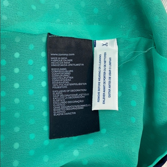 Tommy Hilfiger Navy/Green/White polka dot Dress - Picture 8 of 8